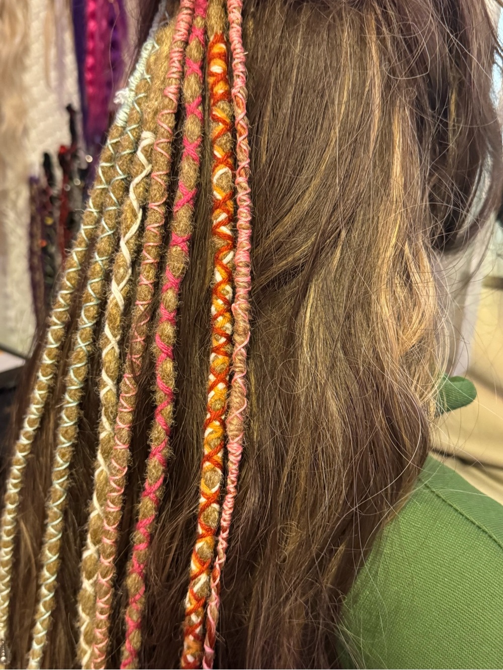 Boho Wrapped Hair Extensions in Natural Brown with Blonde & Warm Tones - Picture 5 of 8
